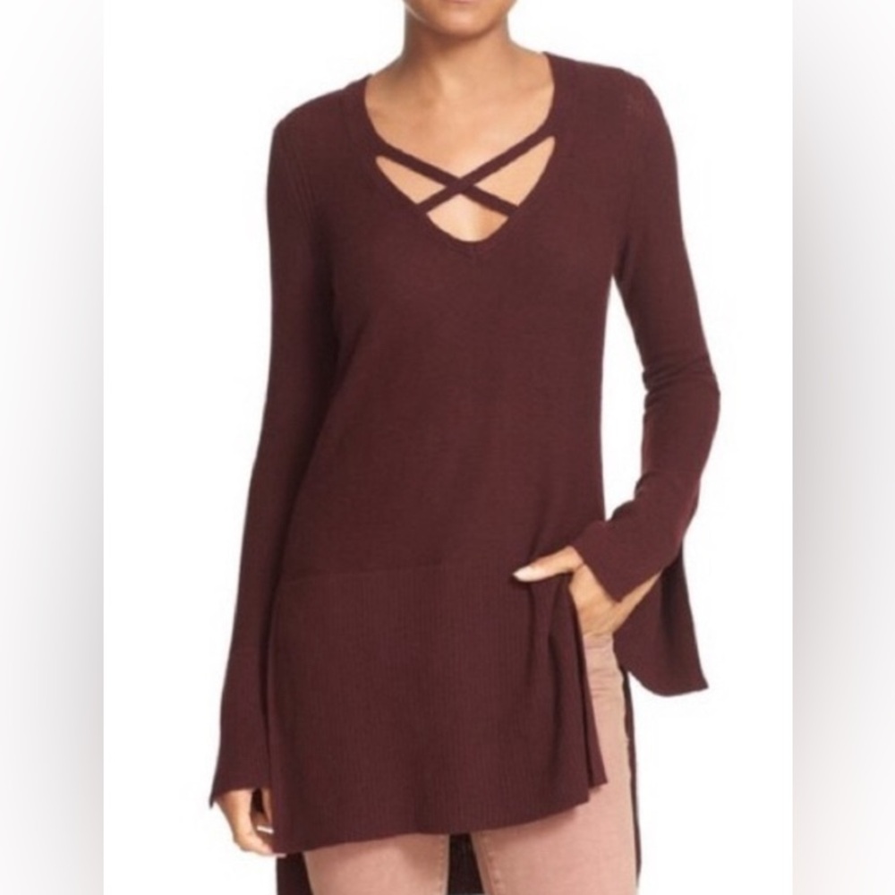 Free People Criss Cross Tunic Sweater